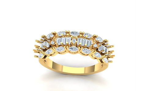 CVD Diamond Floral Petal Cluster Ring