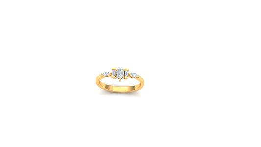 Two-Tone Five-Stone Baguette & Round Diamond Ring