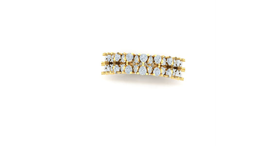 CVD Diamond Wide Two-Row Split Band Ring