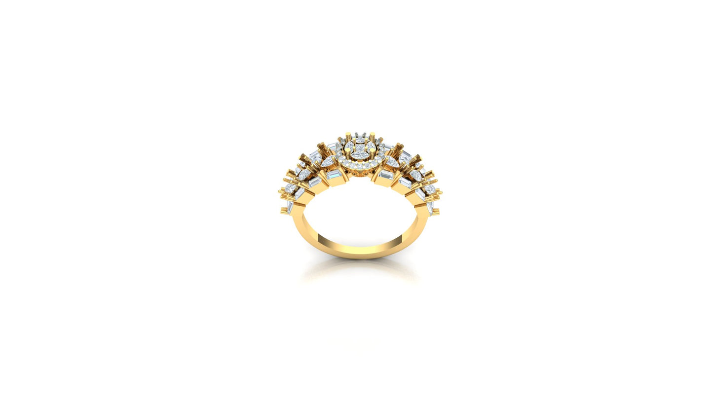 CVD Diamond Wide Floral Cluster Dome Ring