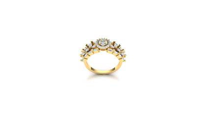 CVD Diamond Wide Floral Cluster Dome Ring