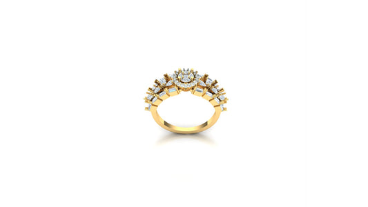 CVD Diamond Wide Floral Cluster Dome Ring