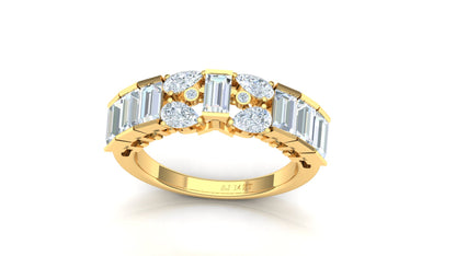 Two-Tone Wide Band Invisible-Set Diamond Ring