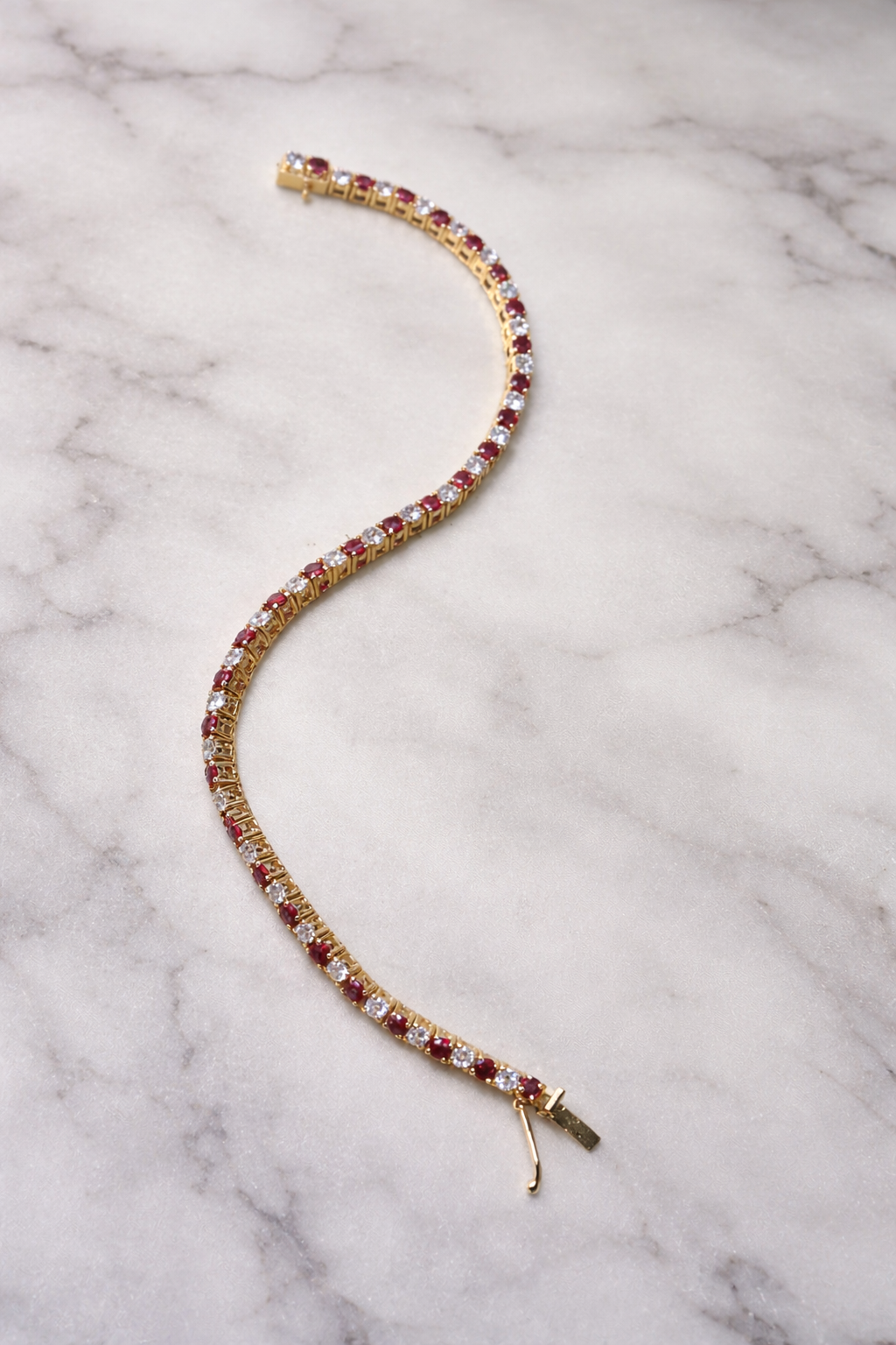 Ruby & Diamond Regal Tennis Bracelet