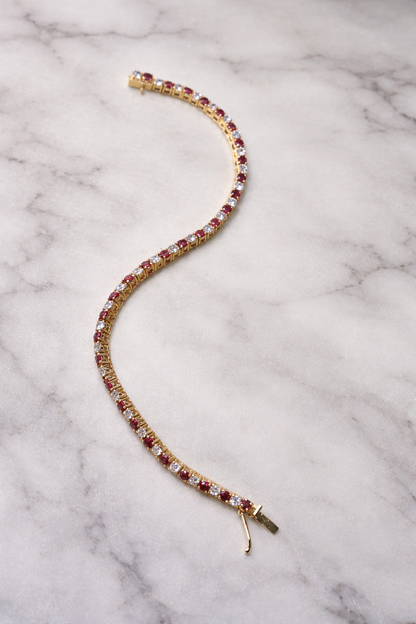 Ruby & Diamond Regal Tennis Bracelet