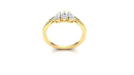 Two-Tone Marquise Cluster Bypass Diamond Ring
