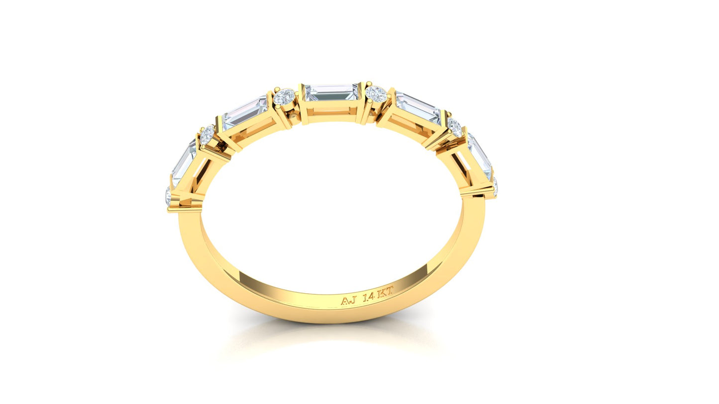 Minimalist Baguette Diamond Bar Ring
