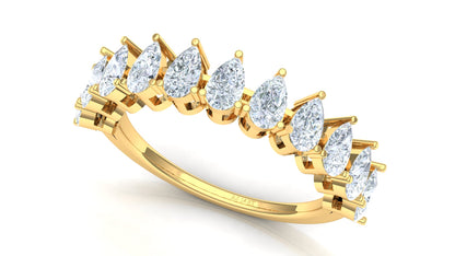 Yellow Gold Rectangle Frame Diamond Ring