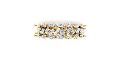 CVD Diamond Horizontal Marquise Cluster Band Ring