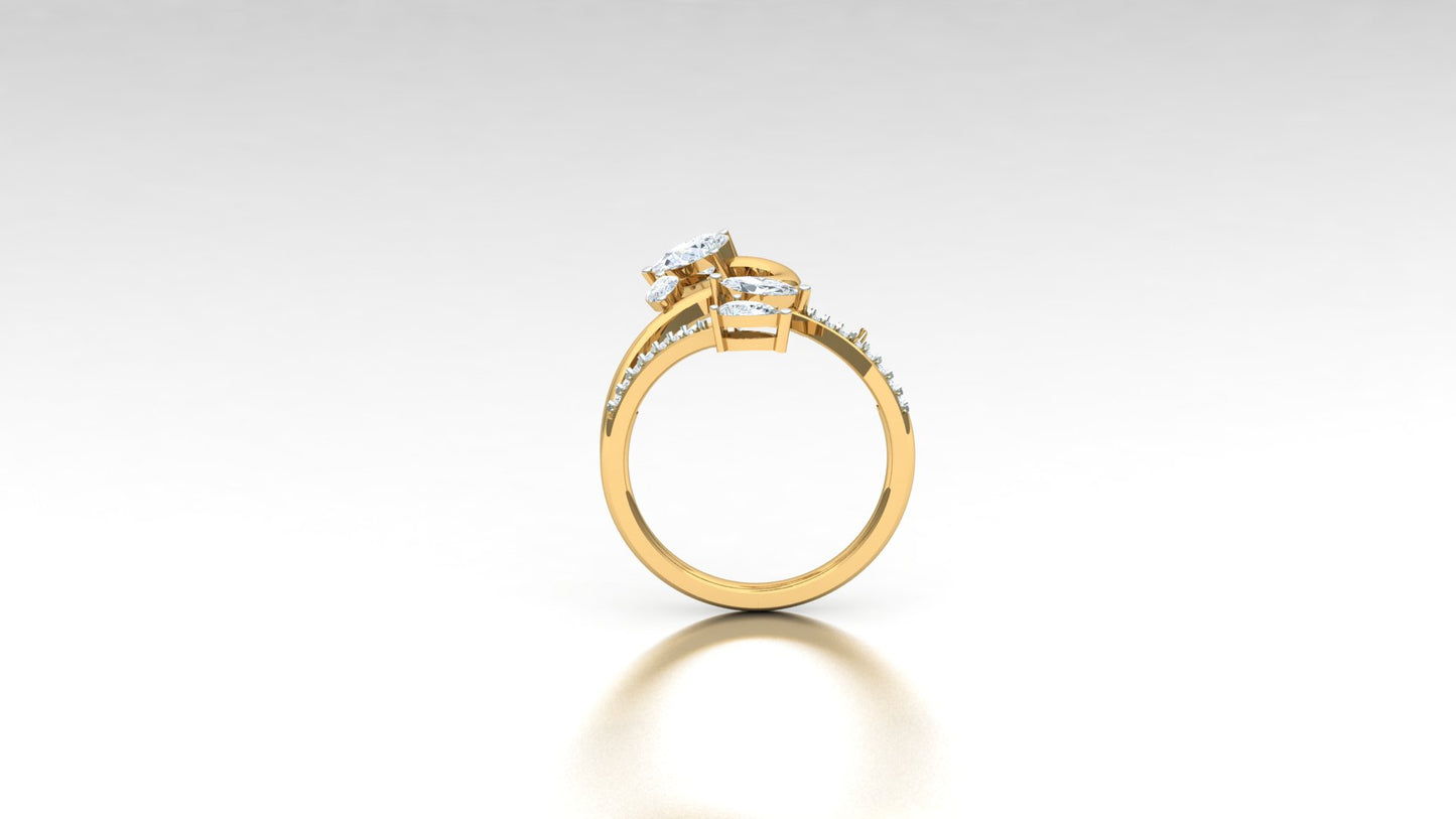 Multi-Leaf Marquise CVD Diamond Wrap Ring