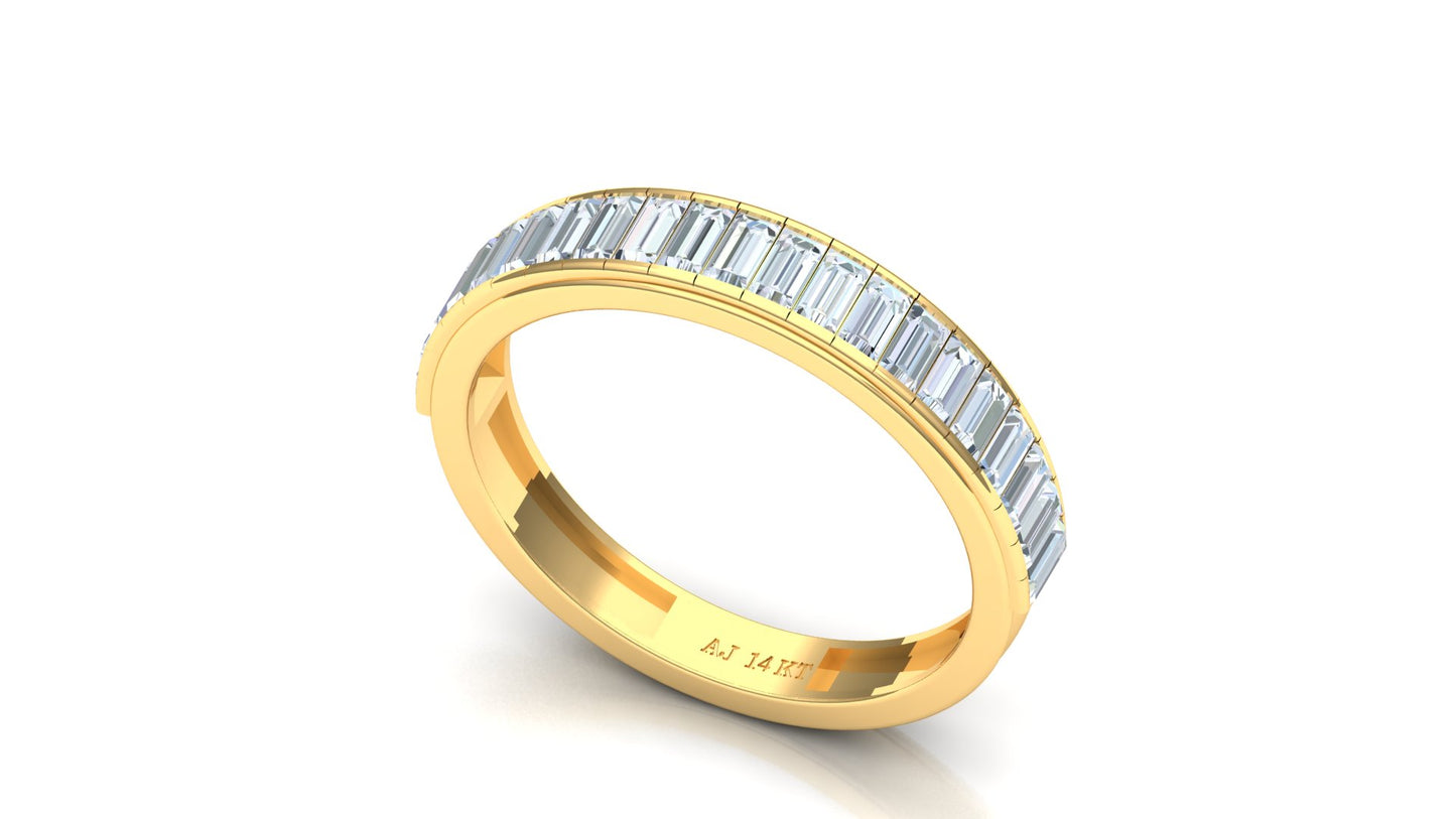 Two-Tone Multi-Band Baguette & Round Diamond Ring