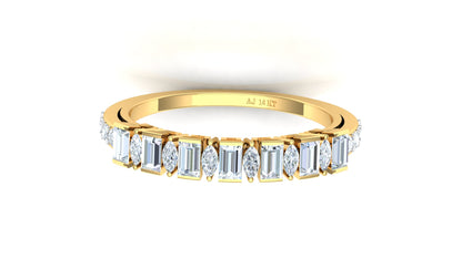 Two-Tone Channel Set Baguette Diamond Band Ring