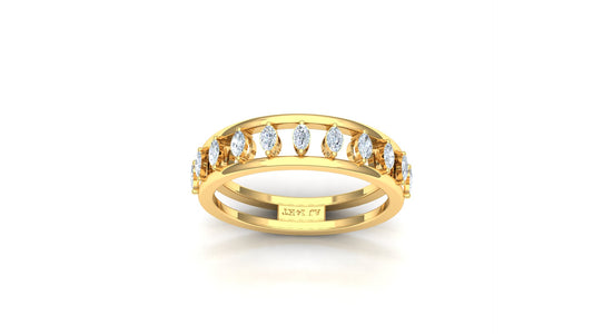Yellow Gold Multi-Row Vertical Diamond Band