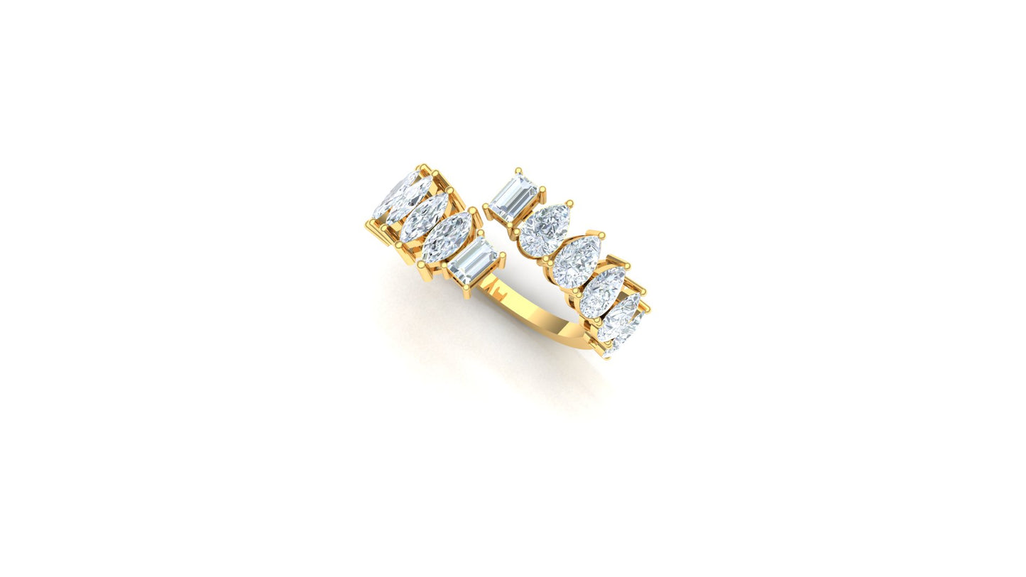 Marquise–Baguette Alternating CVD Diamond Band Ring