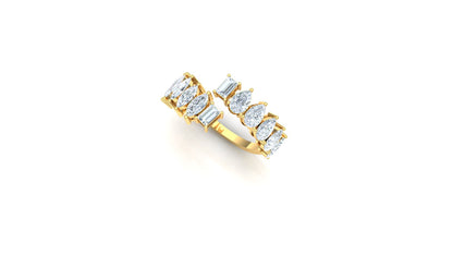 Marquise–Baguette Alternating CVD Diamond Band Ring