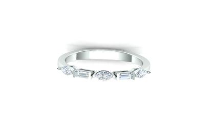 Two-Tone Five-Stone Channel Set Baguette Ring