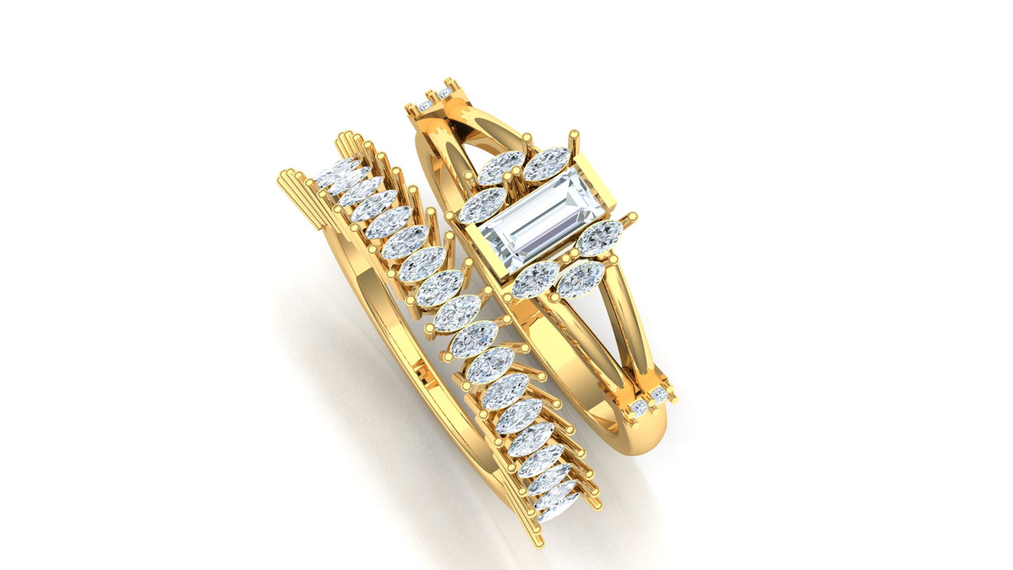 CVD Diamond Tiered Halo Statement Ring