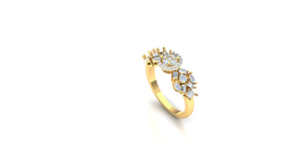 CVD Diamond Wide Starburst Cluster Ring
