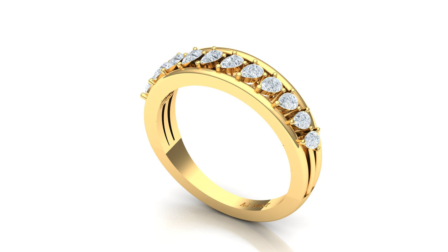 CVD Diamond Five-Row Eternity Band Ring