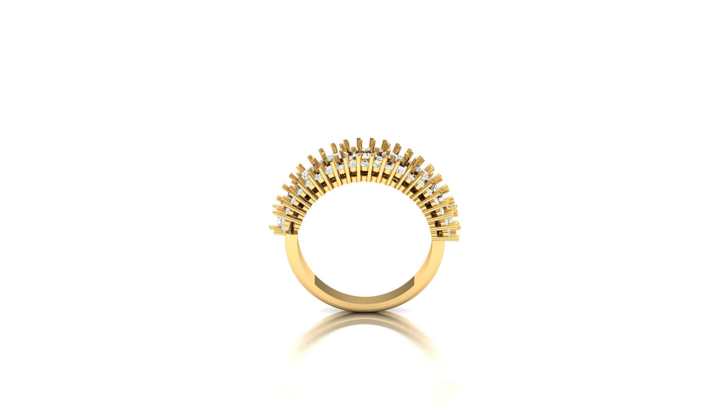 CVD Diamond Wide Channel Bar Statement Ring