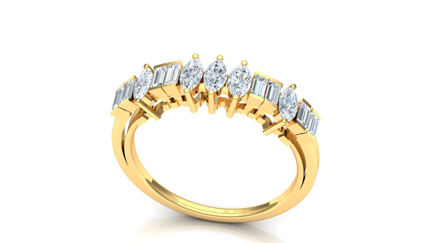 CVD Diamond Three-Row Cluster Ring