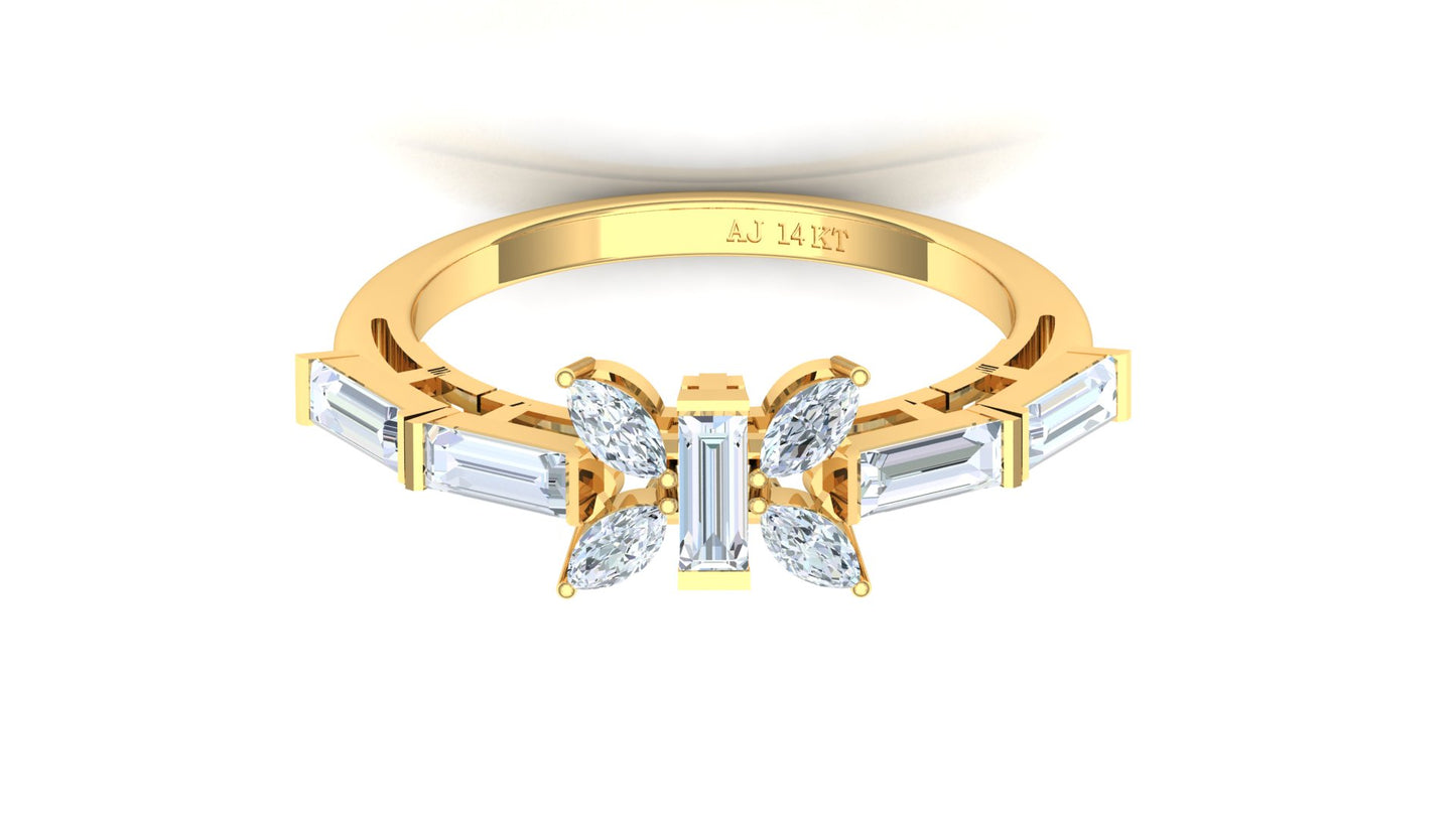 CVD Diamond Bar-Set Wide Multi-Row Band Ring