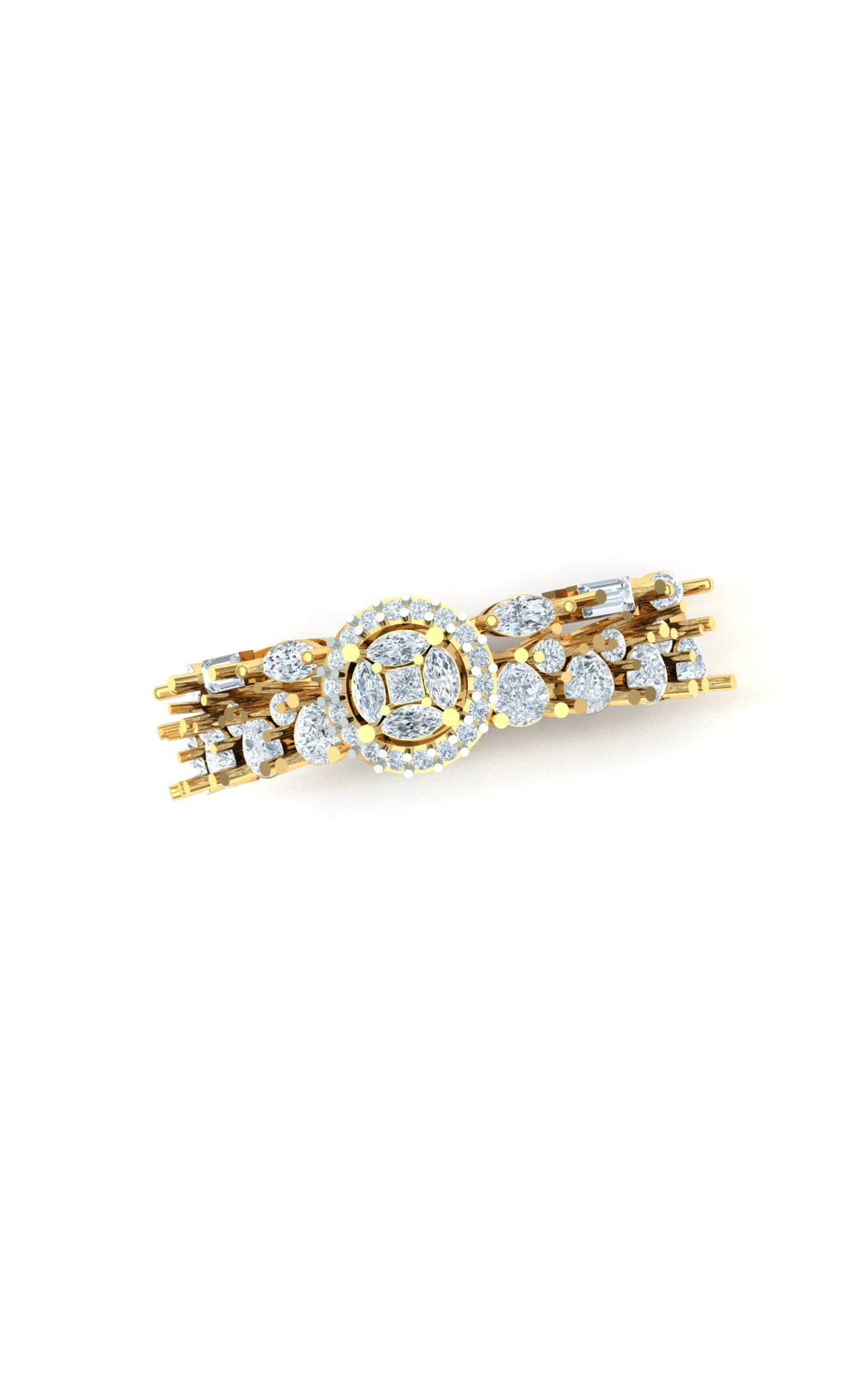CVD Diamond Central Solitaire Cluster Ring