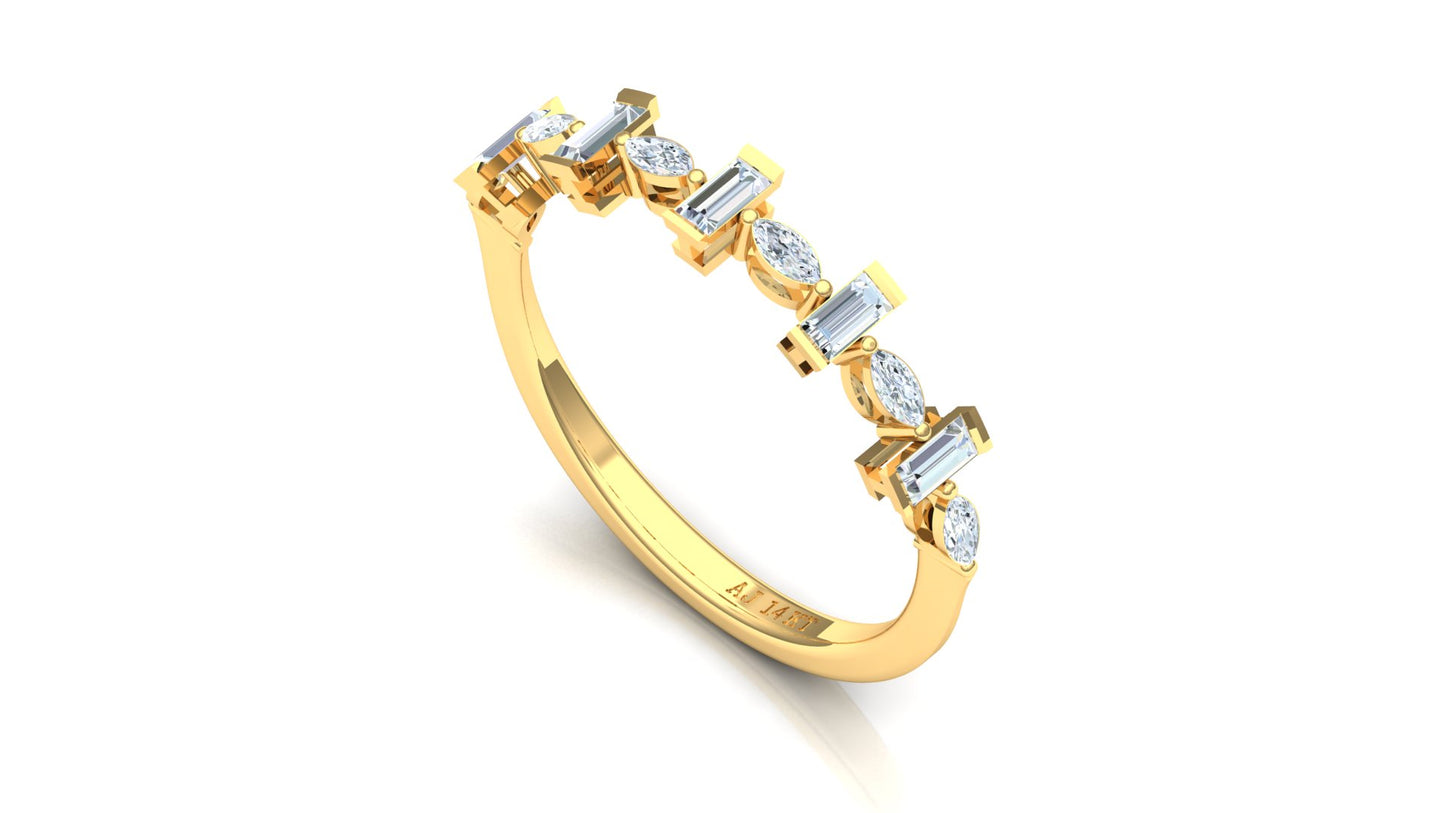 Two-Tone Starburst Petite Diamond Cluster Ring