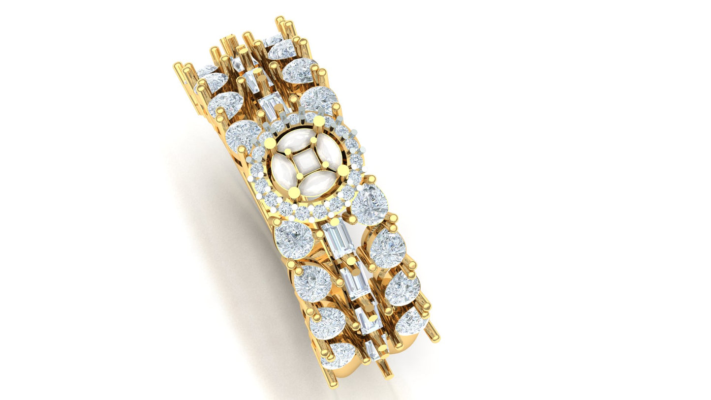 CVD Diamond Wide Tiered Leaf Cluster Ring