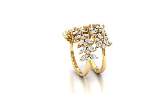 CVD Diamond Floral Cluster Bypass Ring