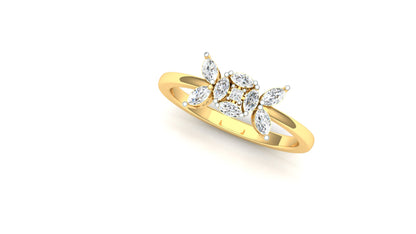 Two-Tone Modern Abstract Diamond Cluster Ring