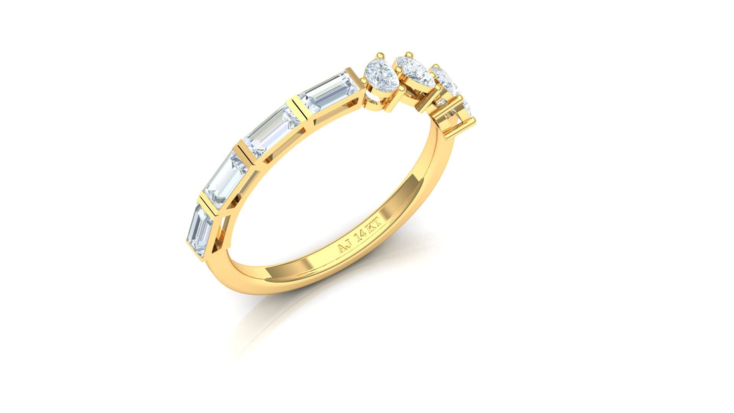 Two-Tone Marquise Diamond Star Cluster Ring