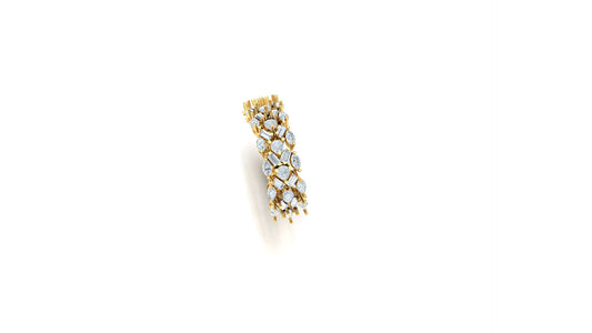 CVD Diamond Wide Floral Burst Statement Ring