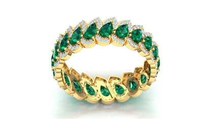 Emerald & Diamond Floral Cluster Huggie Hoop Earrings