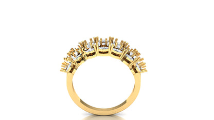 CVD Diamond Floral Petal Cluster Ring