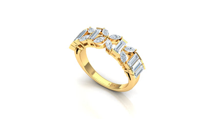 CVD Diamond Bar-Set Wide Multi-Row Band Ring