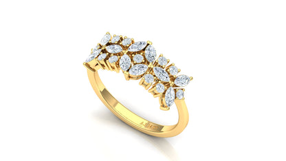 CVD Diamond Floral Cluster Bypass Ring