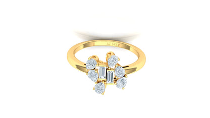 Two-Tone Multi-Baguette Cluster Diamond Ring
