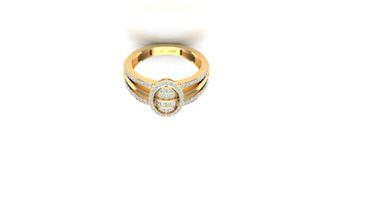 Two-Tone Oval Open Frame Pave Diamond Ring