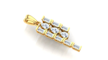 Elegant Cascading Square CVD Diamond Pendant