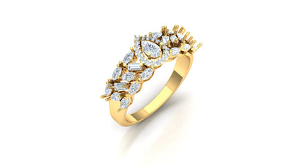 CVD Diamond Wide Tiered Cluster Band Ring