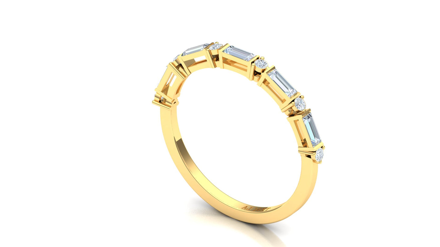 Minimalist Baguette Diamond Bar Ring