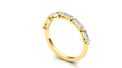Minimalist Baguette Diamond Bar Ring