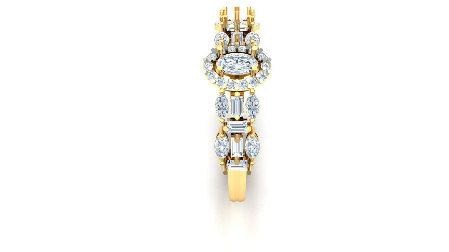 CVD Diamond Geometric Bar Cluster Ring