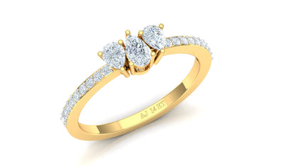Two-Tone Marquise Diamond Cluster Ring