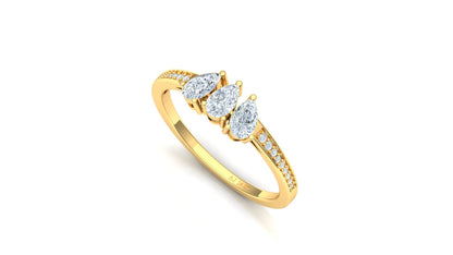 Two-Tone Marquise Cluster Bypass Diamond Ring