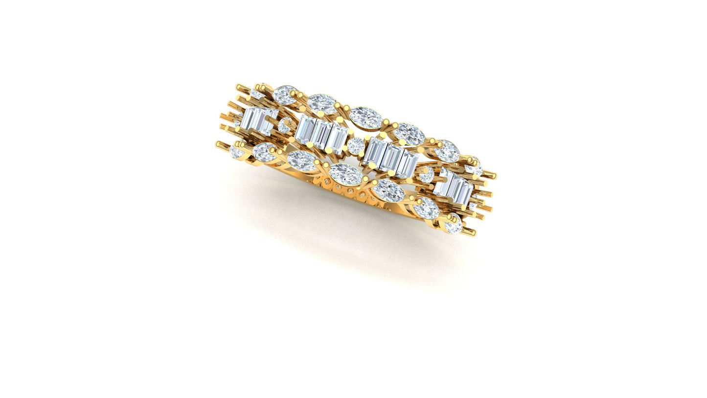 CVD Diamond Floral Petal Cluster Ring