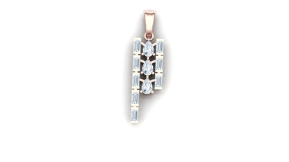 Elegant Cascading Square CVD Diamond Pendant
