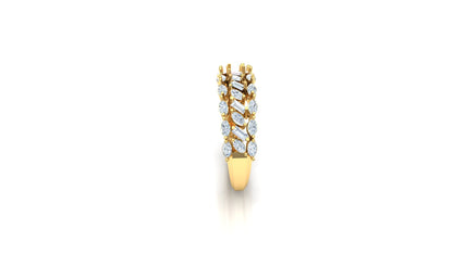 CVD Diamond Horizontal Marquise Cluster Band Ring