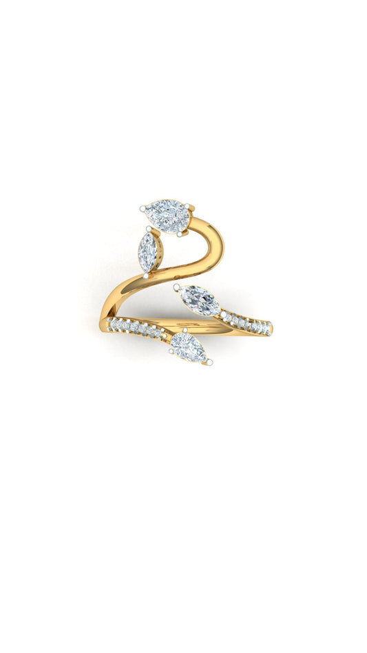 Multi-Leaf Marquise CVD Diamond Wrap Ring